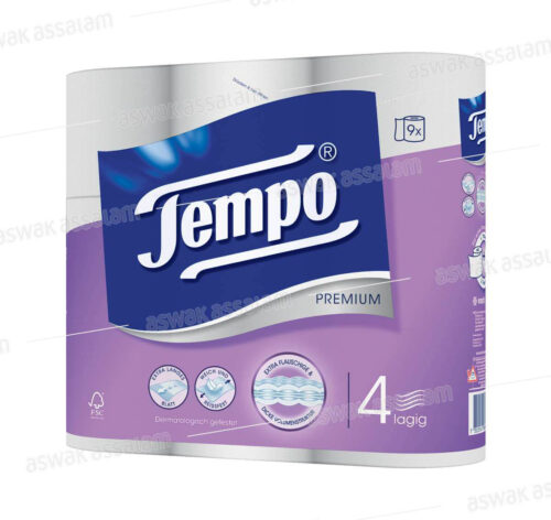 PAPIER HYGIENIQUE BLANC 4 PLIS 9 UNITES TEMPO