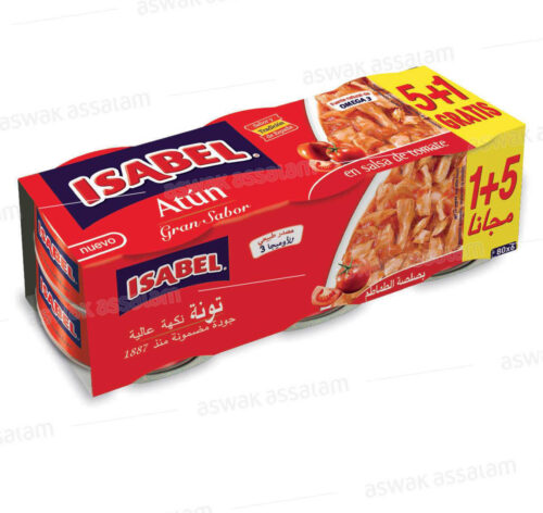 THON SAUCE TOMATE 80G  PACK 5+1 GRATUIT ISABEL