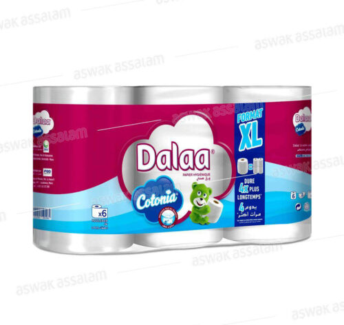 PAPIER HYGIENIQUE JUMBO BLANC 2 PLIS 6 ROULEAUX DALAA