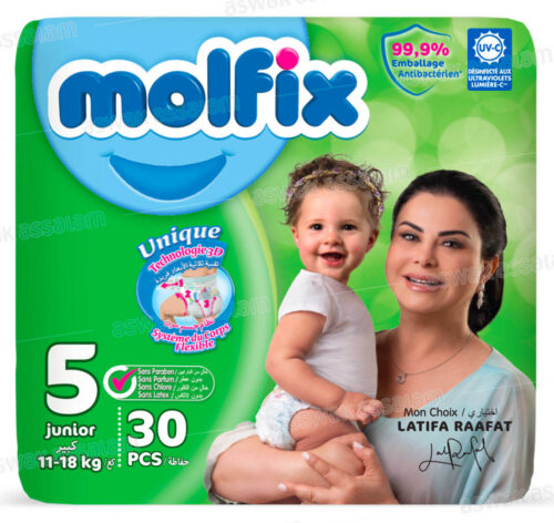 COUCHES BEBE JUNIOR 11-18KG 30 UNITES VALUE PACK MOLFIX