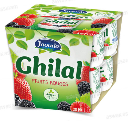 YAOURT GHILAL FRUITS ROUGES 8*110G PACK JAOUDA
