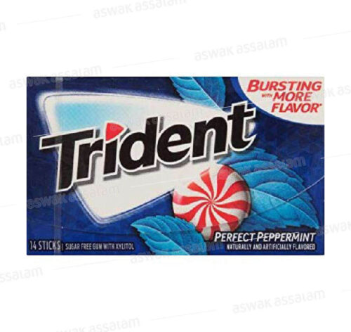 CHEWING-GUM PEPPERMINT SANS SUCRE 14 PIECES TRIDENT