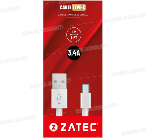 CABLE TYPE C USB 1M BLANC Z-26 1M/ C Z-29 ZATEC