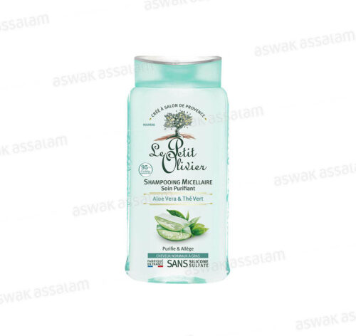 SHAMPOOING MICELLAIRE PURIFIANT ALOE VERA & THE VERT 250ML LE PETIT OLIVIER