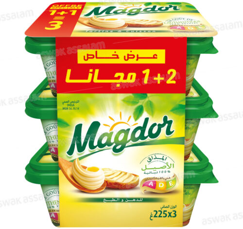 LOT DE 3 MARGARINES 225G MAGDOR