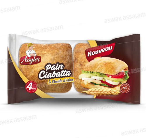 PAIN CIABATTA A L’HUILE D’OLIVE 4 UNITES ASSYLOR