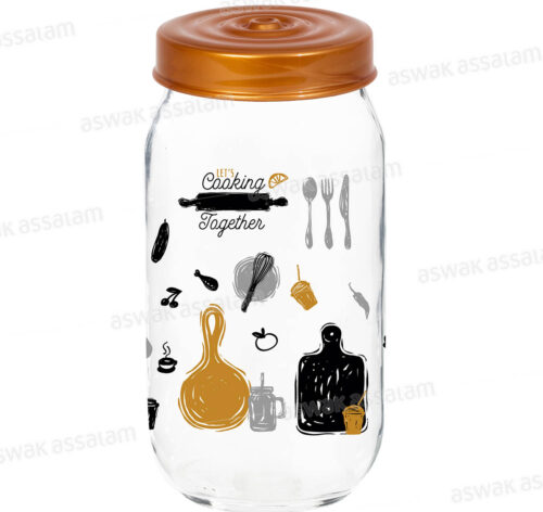 BOCAL DE CONSERVATION EN VERRE DECORE 1L LETS COOKING TOGETHER