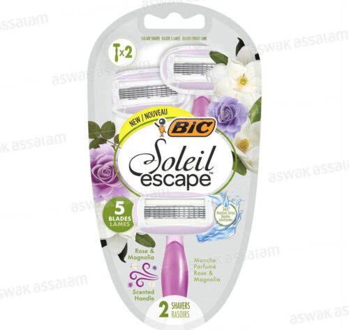 RASOIR 5 LAMES SOLEIL ESCAPE ROSE ET MAGNOLIA 2 UNITES BIC
