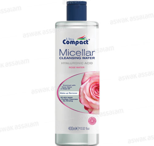 EAU MICELLAIRE ACIDE HYALURONIQUE A L’EAU DE ROSE 400ML ULTRA COMPACT
