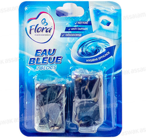 BLOC EAU BLEUE POUR CHASSE D’EAU 2 UNITES 50G FLORA