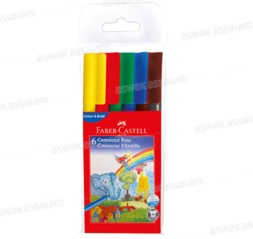 6 FEUTRES DE COULEUR CONNECTOR FABER-CASTELL