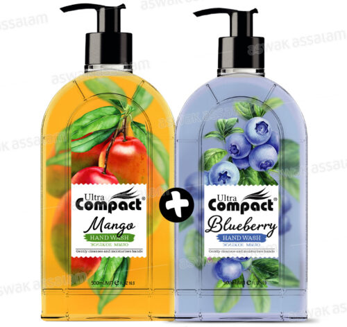 LOT DE 2 SAVONS LIQUIDES POUR MAINS 500ML ULTRA COMPACT