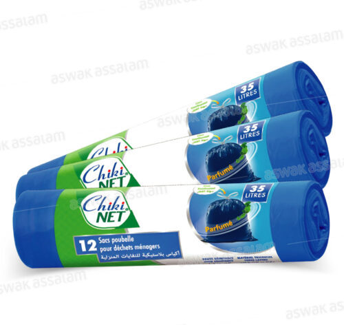 12 SACS POUBELLE 35L LOT DE 3 CHIKINET ( 2 ACHETES = 1 GRATUIT)