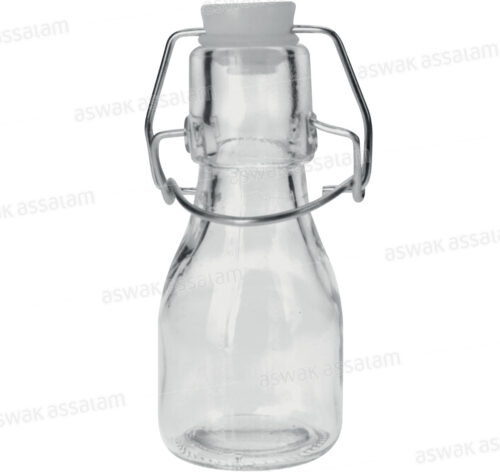 MINI BOUTEILLE EN VERRE AVEC BOUCHON CLIP 75ML