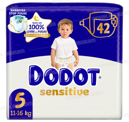 COUCHES BEBE SENSITIVE TAILLE 5 JUMBO PACK 42 UNITES DODOT