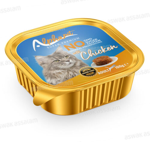 BARQUETTE PATE POULET POUR CHAT ADULTE 100G ALPHAPET