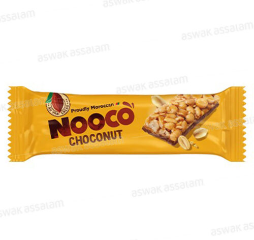 BARRE CHOCOLAT CACAHUETE SEMI-ENROBEE 28G NOOCO