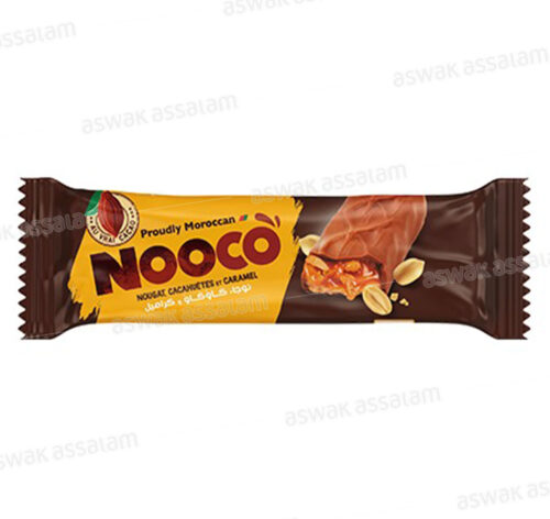BARRE CHOCOLAT NOUGAT CARAMEL CACAHUETE 24G NOOCO