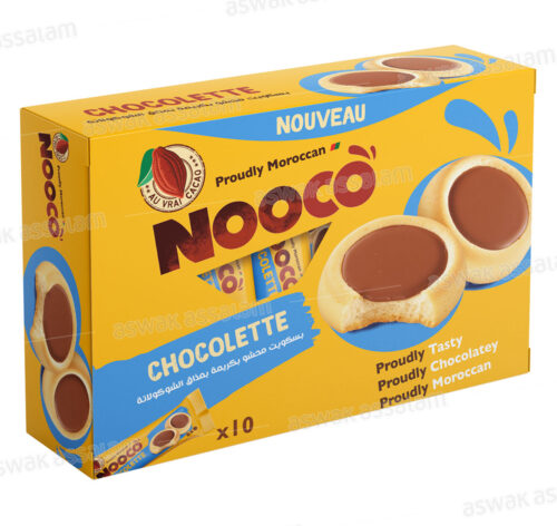 BISCUIT FOURRE CHOCOLAT PACK 10*38G CHOCOLETTE NOOCO