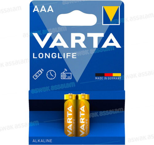 2 PILES ALCALINES LONGLIFE TYPE AAA VARTA
