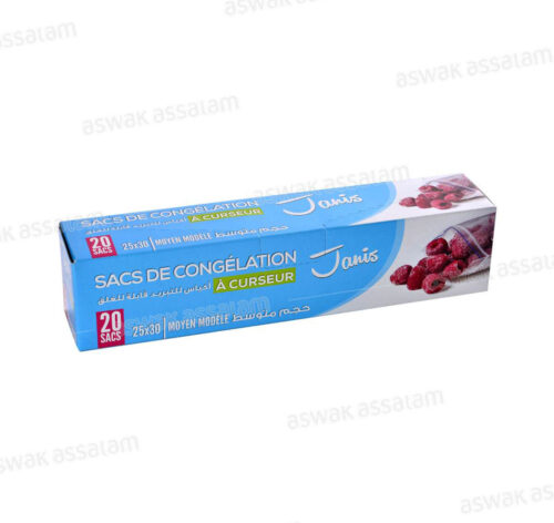 SACS DE CONGELATION A CURSEUR 25*30CM 20 UNITES JANIS
