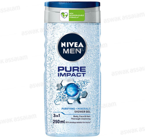 GEL DOUCHE 3 EN 1 PURE IMPACT 250ML NIVEA MEN