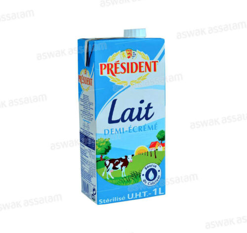 LAIT UHT DEMI ECREME 1L PRESIDENT