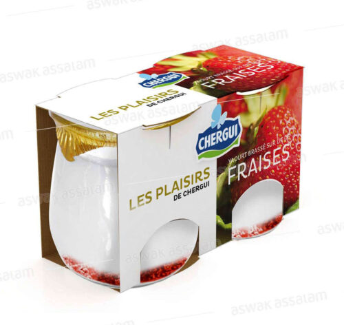 YAOURT FRAISE 2*125G PACK LES PLAISIRS DE CHERGUI