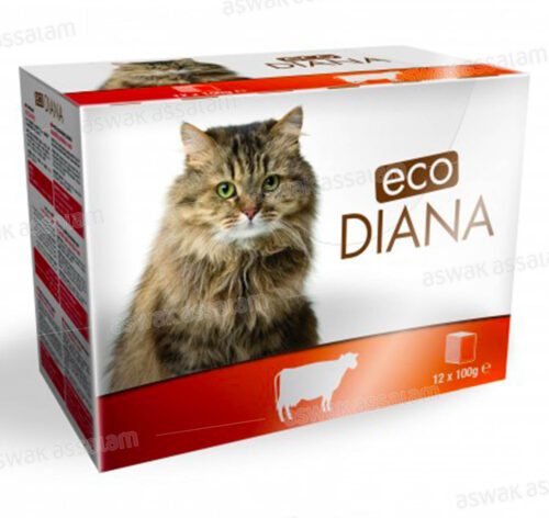 PATE DE BOEUF EN BARQUETTE POUR CHAT 12*100G PACK ECO DIANA