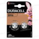 2 PILES BOUTON LITHIUM CR 2016 DURACELL