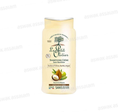 SHAMPOOING CREME NUTRITION HUILES D’OLIVE, KARITE, ARGAN 250ML LE PETIT OLIVIER
