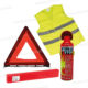 KIT DE SECURITE : GILET REFLECHISSANT + EXTINCTEUR 500ML + TRIANGLE DE PRESIGNALISATION
