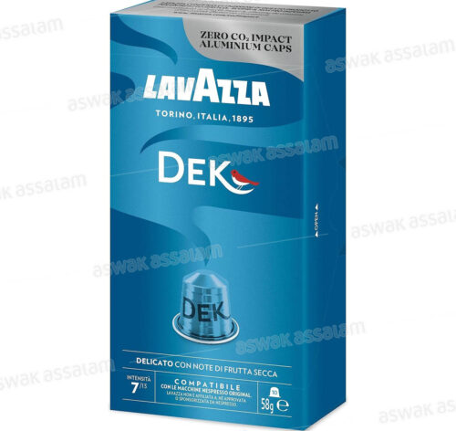 CAFE ESPRESSO DEK INTENSITE 7 BOITE 10 CAPSULES LAVAZZA