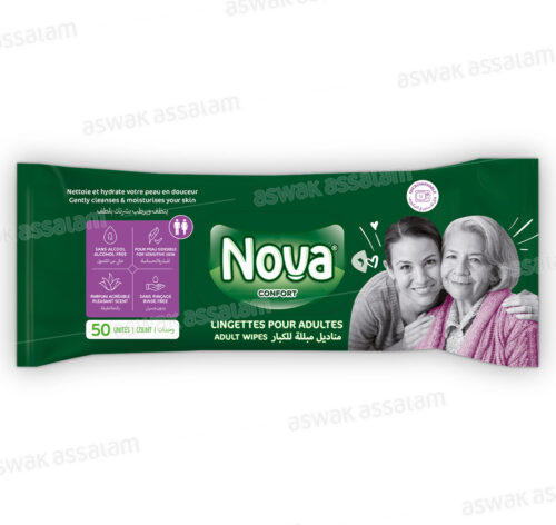 LINGETTES POUR ADULTES 50 UNITES NOVA