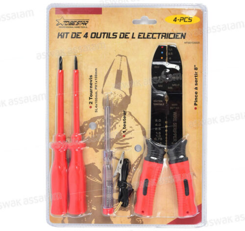 KIT DE 4 OUTILS DE L’ELECTRICIEN