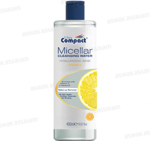 EAU MICELLAIRE ACIDE HYALURONIQUE VITAMINE C 400ML ULTRA COMPACT