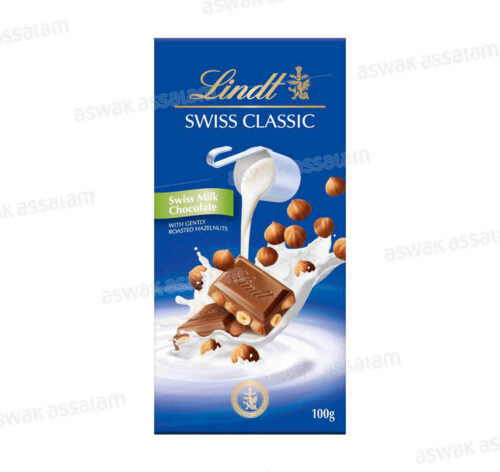 CHOCOLAT SWISS CLASSIC LAIT NOISETTES 100G LINDT