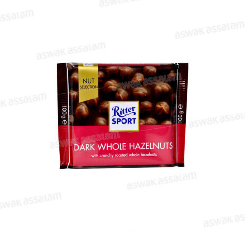 CHOCOLAT NOIR NOISETTES ENTIERES 100G RITTER SPORT