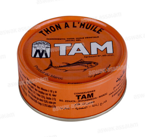 THON ENTIER A L’HUILE VEGETALE 165G TAM