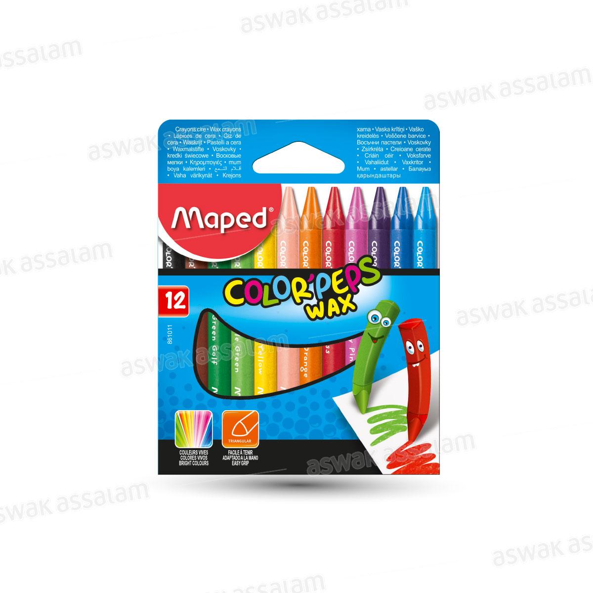 12 CRAYONS CIRE COLOR'PEPS MAPED