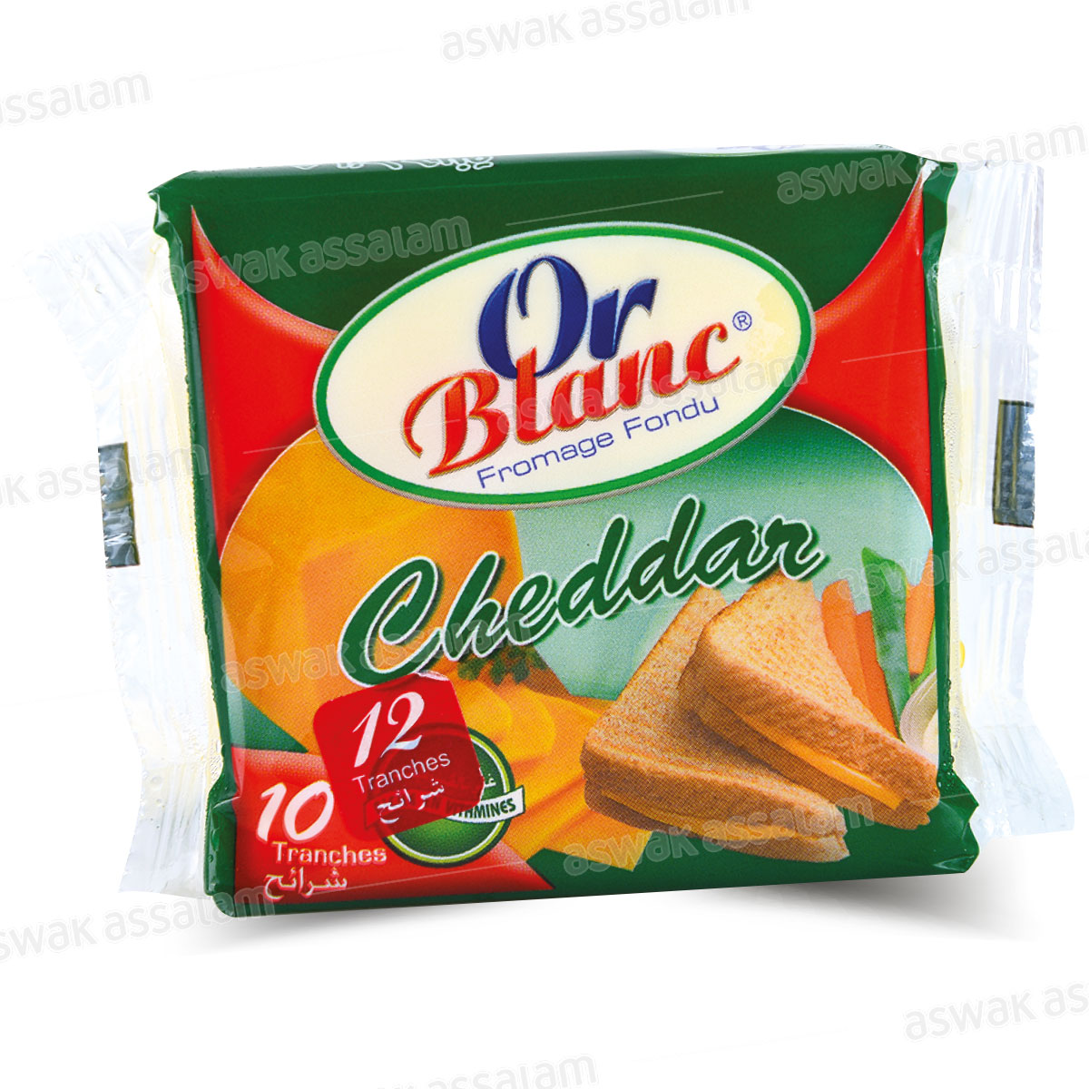 FROMAGE CHEDDAR EN TRANCHES 200G OR BLANC