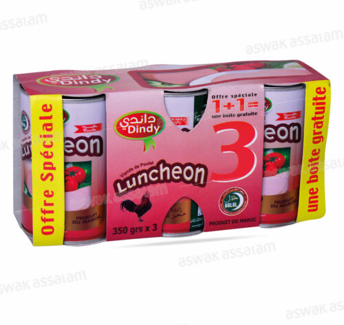 LOT DE 3 LUNCHEONS DE POULET 350G DINDY (2 ACHETES = 1 GRATUIT)