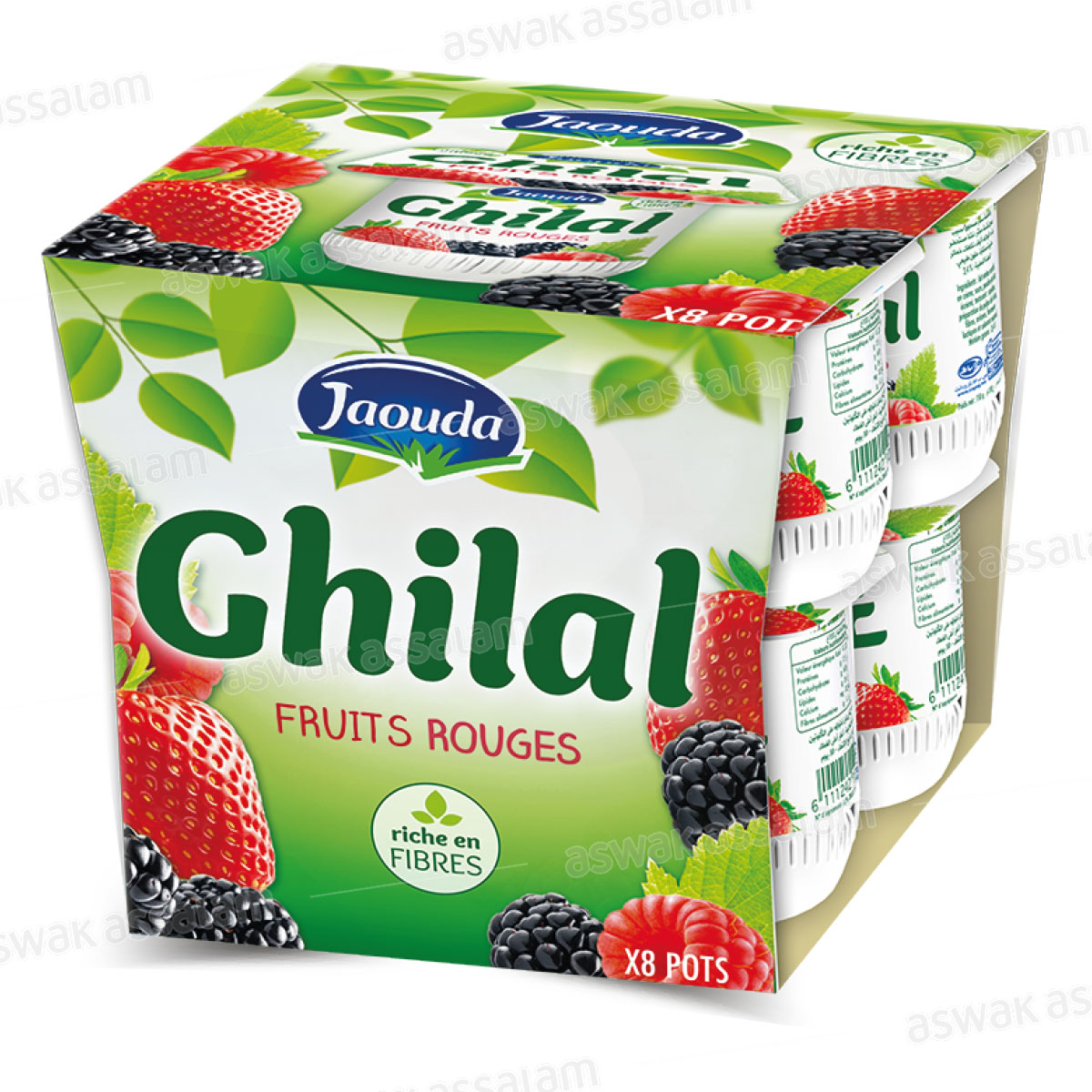 YAOURT GHILAL FRUITS ROUGES 8*110G PACK JAOUDA