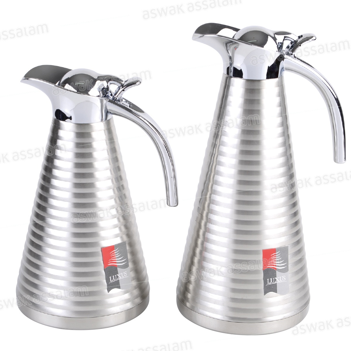 LOT DE 2 THERMOS A CAFE EN INOX 1L + 1,5L LUXUS