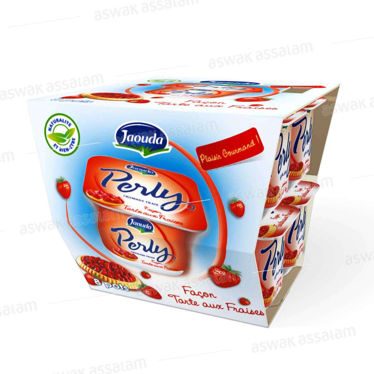 FROMAGE PERLY TARTE FRAISES 8*85G PACK JAOUDA
