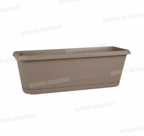 JARDINIERE 30CM AVEC PLATEAU CLIPSE 30*12*11.4CM TAUPE GAMME CHORUS 