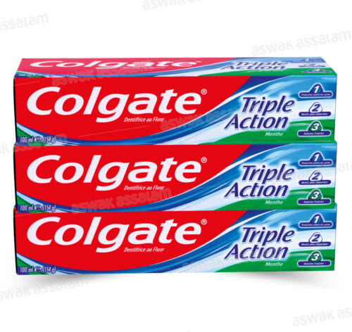 LOT DE 3 DENTIFRICES 100ML TRIPLE ACTION COLGATE