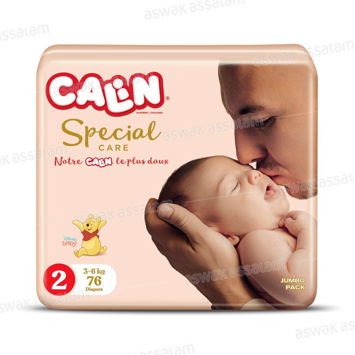 COUCHES BEBE MINI 3-6 KG 76 UNITES JUMBO PACK CALIN SPECIAL CARE