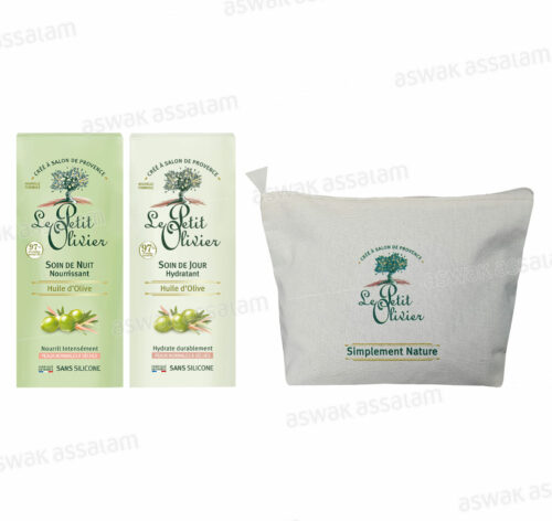 PACK SOIN DE JOUR + SOIN DE NUIT HYDRATANT HUILE DOLIVE PEAUX NORMALES A SECHES LE PETIT OLIVIER (TROUSSE GRATUITE)