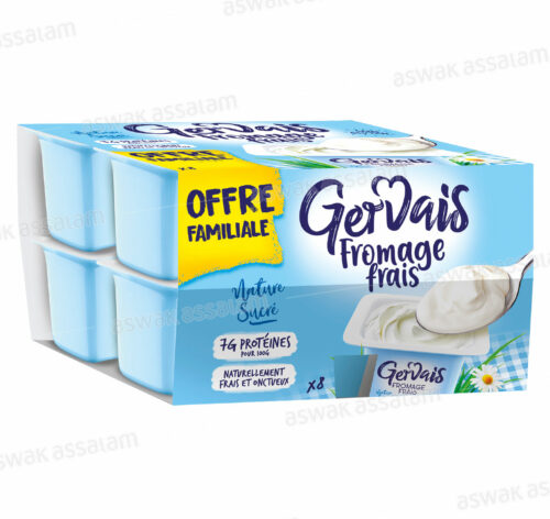 FROMAGE FRAIS NATURE SUCRE 8*80G PACK GERVAIS